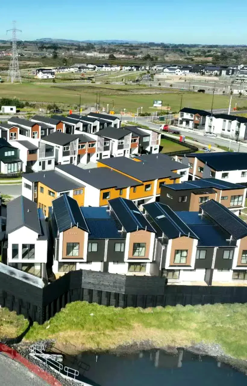 Riverside — completed homes, aerial view